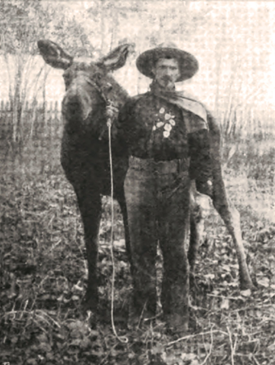 Dick Rock and the faithful moose Nellie Bly.